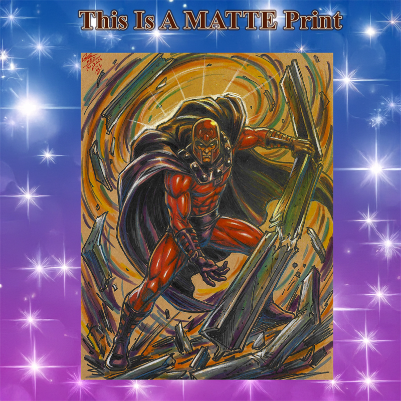Magneto Art Illustration Hard Signed 8.5x11in Fine Art PRINT
