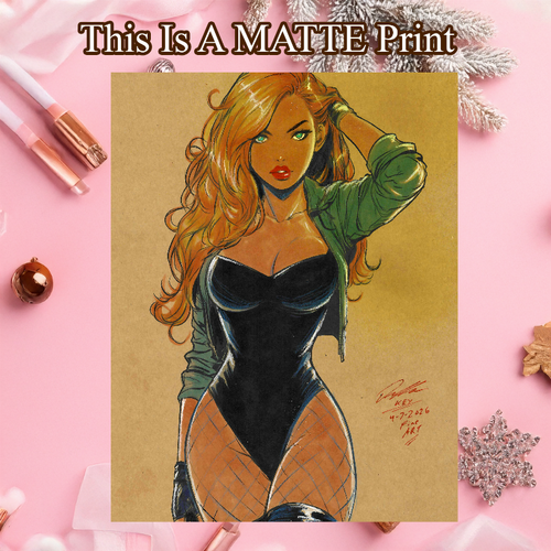 Black Canary Art Illustration Hard Signed 8.5x11in Fine Art PRINT