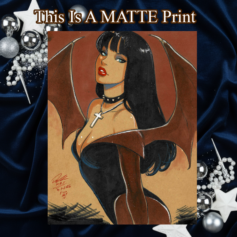 Vampirella Art Illustration Hard Signed 8.5x11in Fine Art PRINT