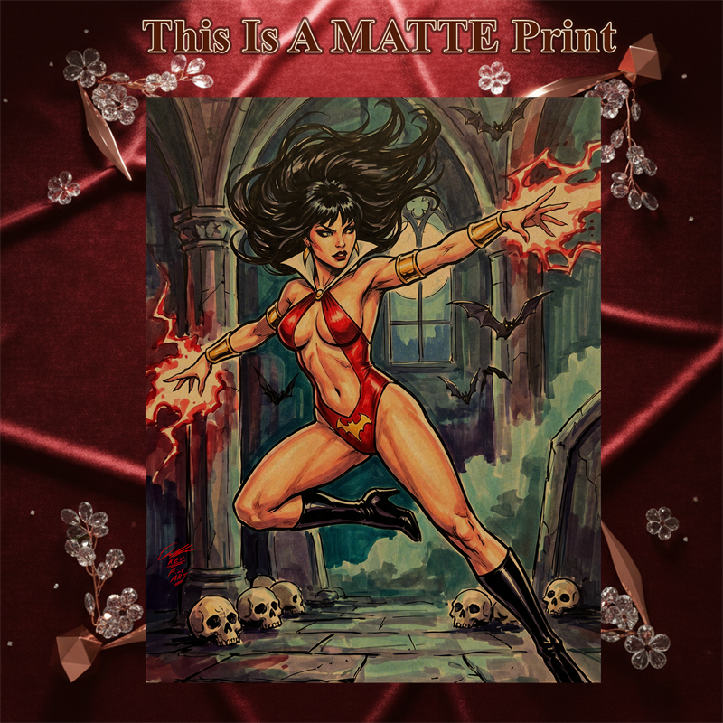 Vampirella Art Illustration Hard Signed 8.5x11in Fine Art PRINT
