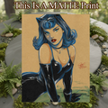Catwoman Art Illustration Hard Signed 8.5x11in Fine Art PRINT