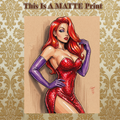 Jessica Rabbit Art Illustration Hard Signed 8.5x11in Fine Art PRINT
