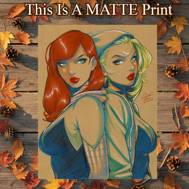 Mary Jane Art Illustration Hard Signed 8.5x11in Fine Art PRINT