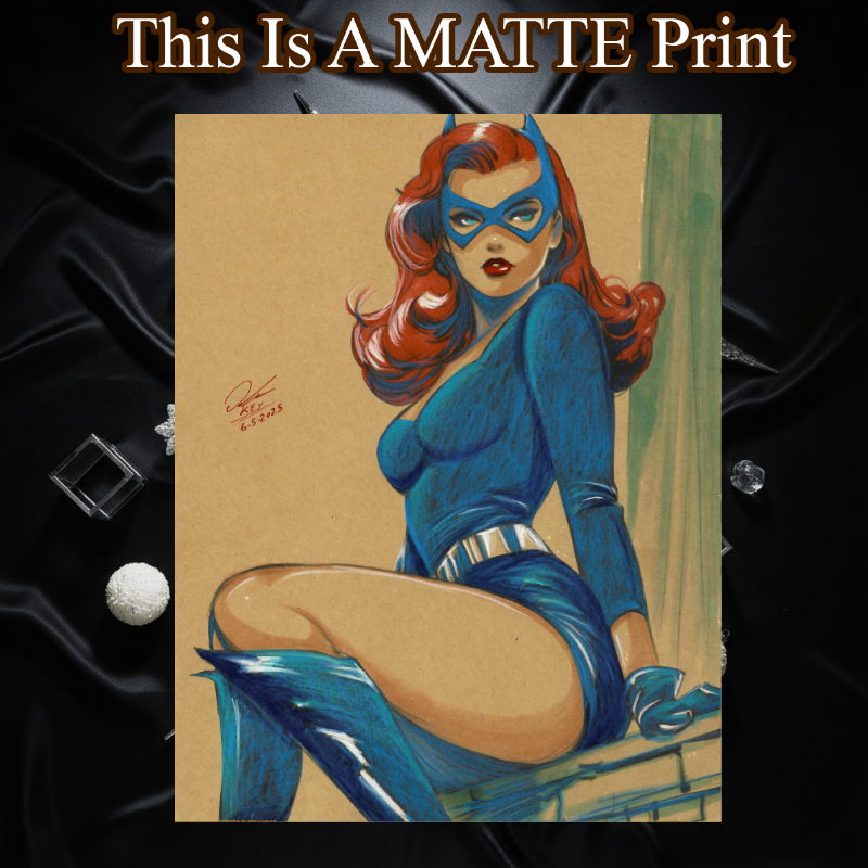Batgirl Art Illustration Hard Signed 8.5x11in Fine Art PRINT