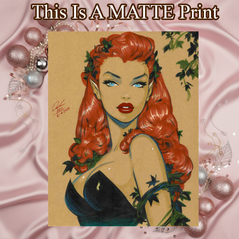 Poison Ivy Art Illustration Hard Signed 8.5x11in Fine Art PRINT