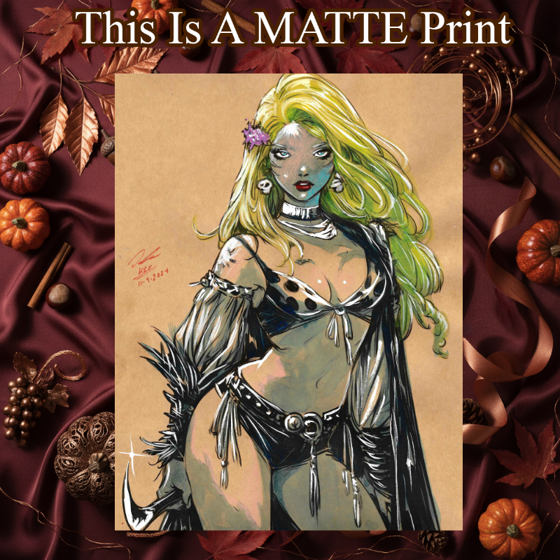 Jungle Girl Art Illustration Hard Signed 8.5x11in Fine Art PRINT
