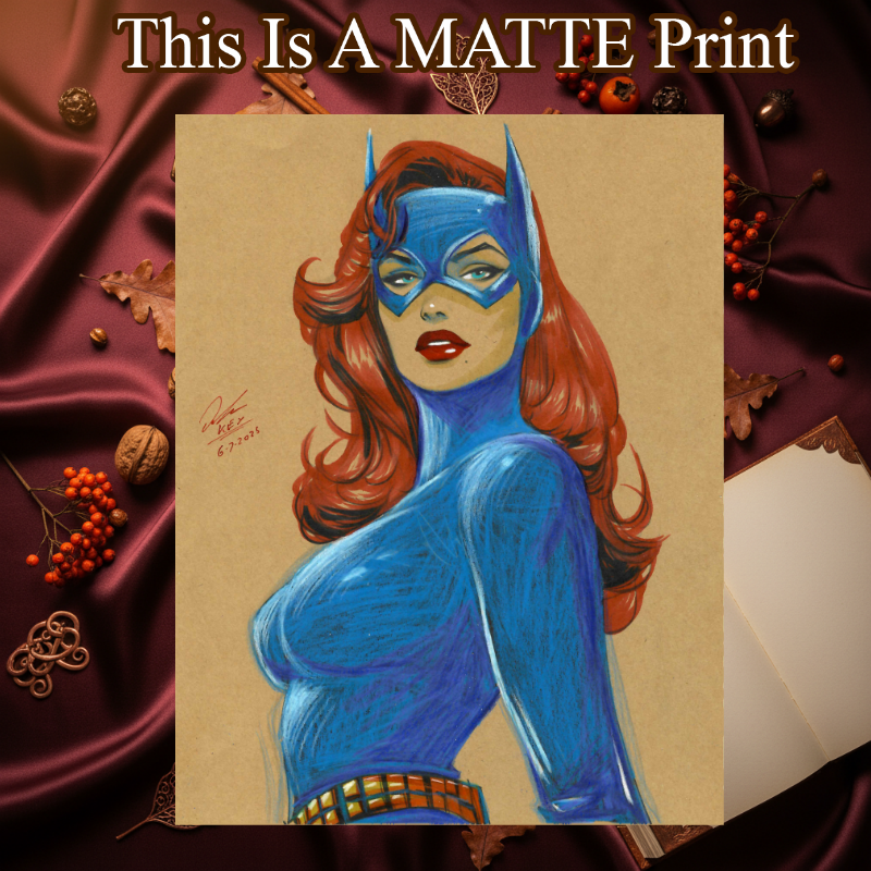 Batgirl Art Illustration Hard Signed 8.5x11in Fine Art PRINT