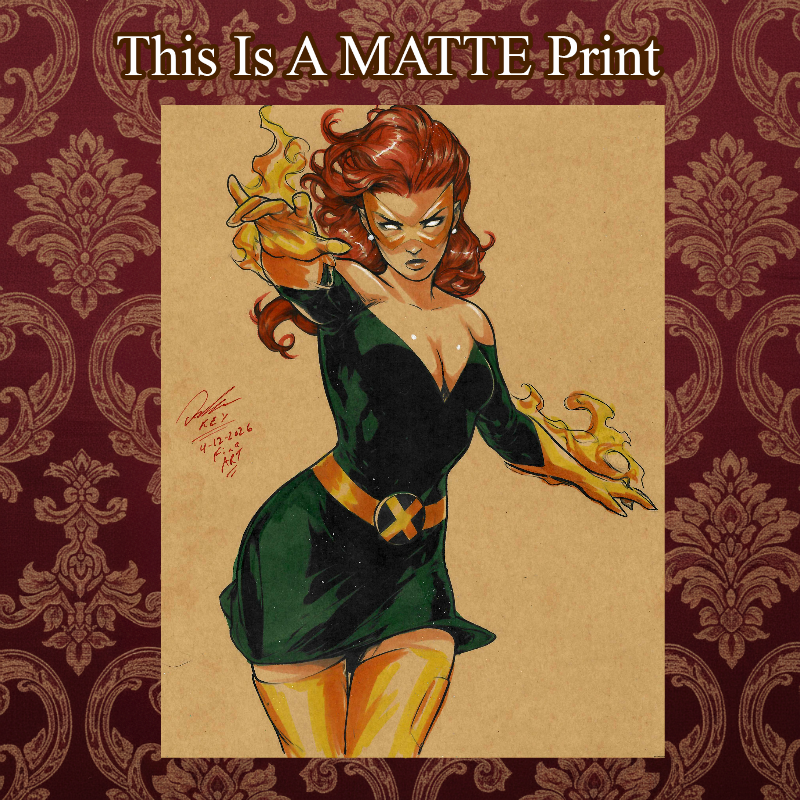 Jean Grey Art Illustration Hard Signed 8.5x11in Fine Art PRINT