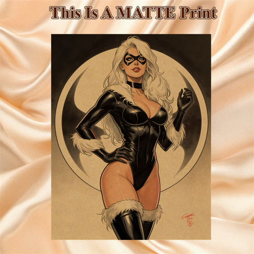 Black Cat Art Illustration Hard Signed 8.5x11in Fine Art PRINT