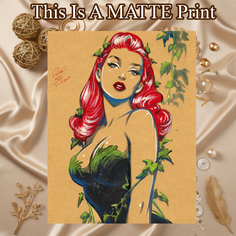 Poison Ivy Art Illustration Hard Signed 8.5x11in Fine Art PRINT