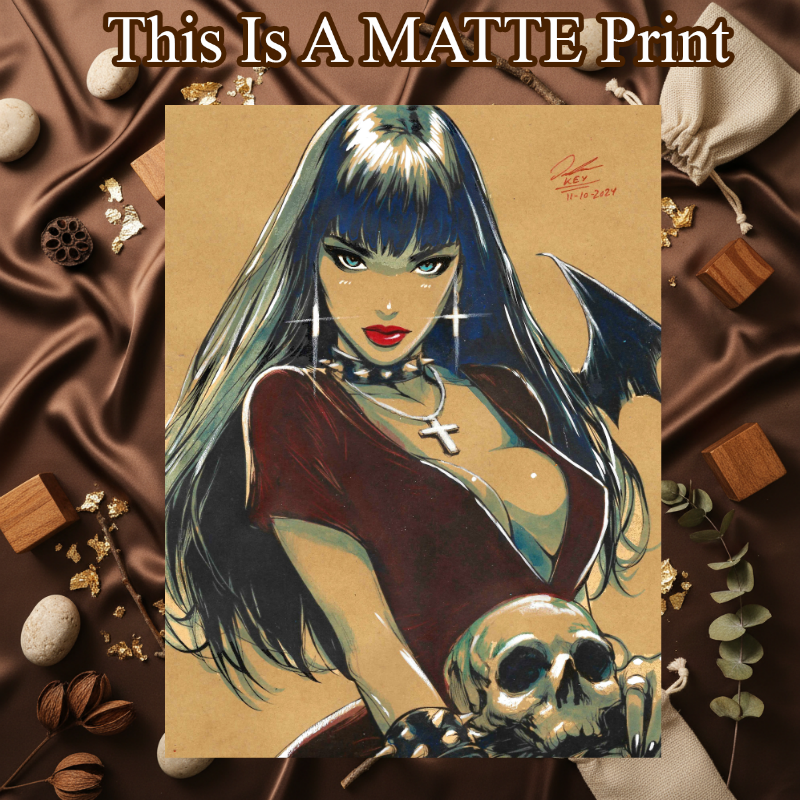 Vampirella Art Illustration Hard Signed 8.5x11in Fine Art PRINT