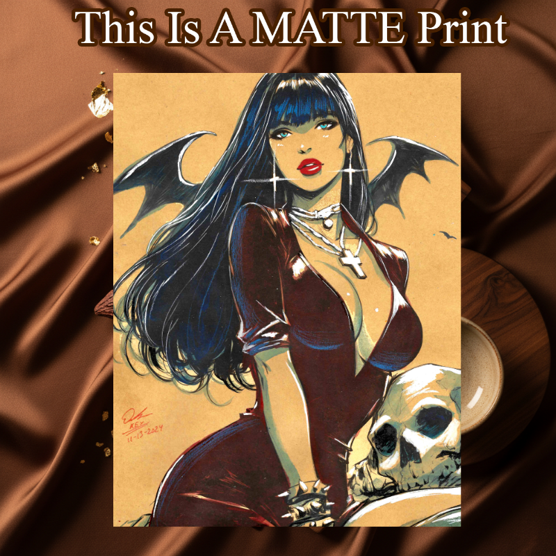 Vampirella Art Illustration Hard Signed 8.5x11in Fine Art PRINT