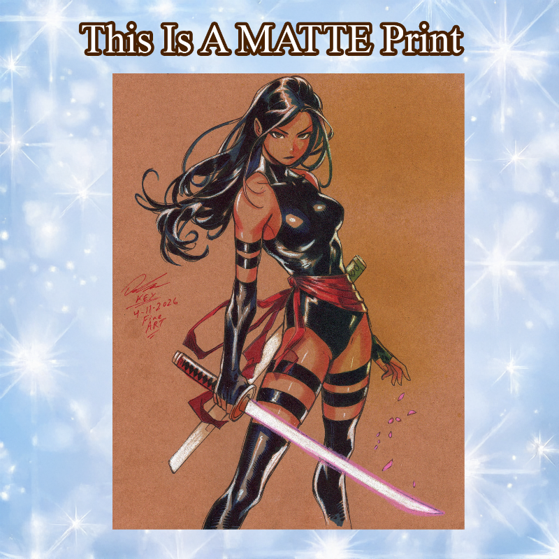 Psylocke Art Illustration Hard Signed 8.5x11in Fine Art PRINT