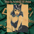 Catwoman Art Illustration Hard Signed 8.5x11in Fine Art PRINT