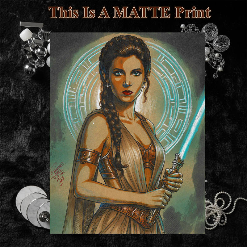 Princess Leia Art Illustration Hard Signed 8.5x11in Fine Art PRINT