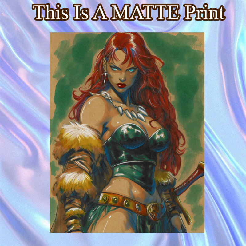 Red Sonja Art Illustration Hard Signed 8.5x11in Fine Art PRINT