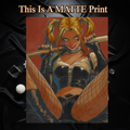 Harley Quinn Art Illustration Hard Signed 8.5x11in Fine Art PRINT