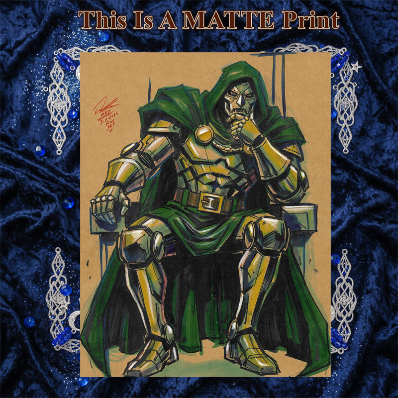 Dr Doom Art Illustration Hard Signed 8.5x11in Fine Art PRINT