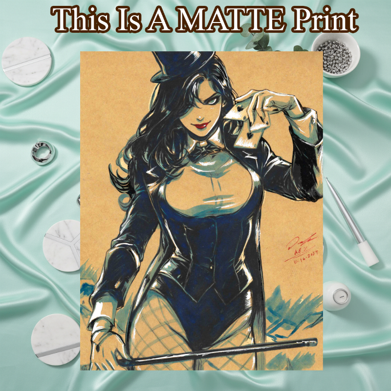 Zatanna Art Illustration Hard Signed 8.5x11in Fine Art PRINT
