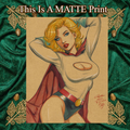Power Girl Art Illustration Hard Signed 8.5x11in Fine Art PRINT