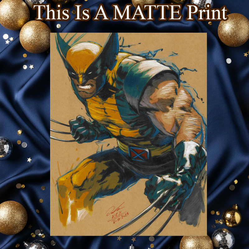 Wolverine Art Illustration Hard Signed 8.5x11in Fine Art PRINT