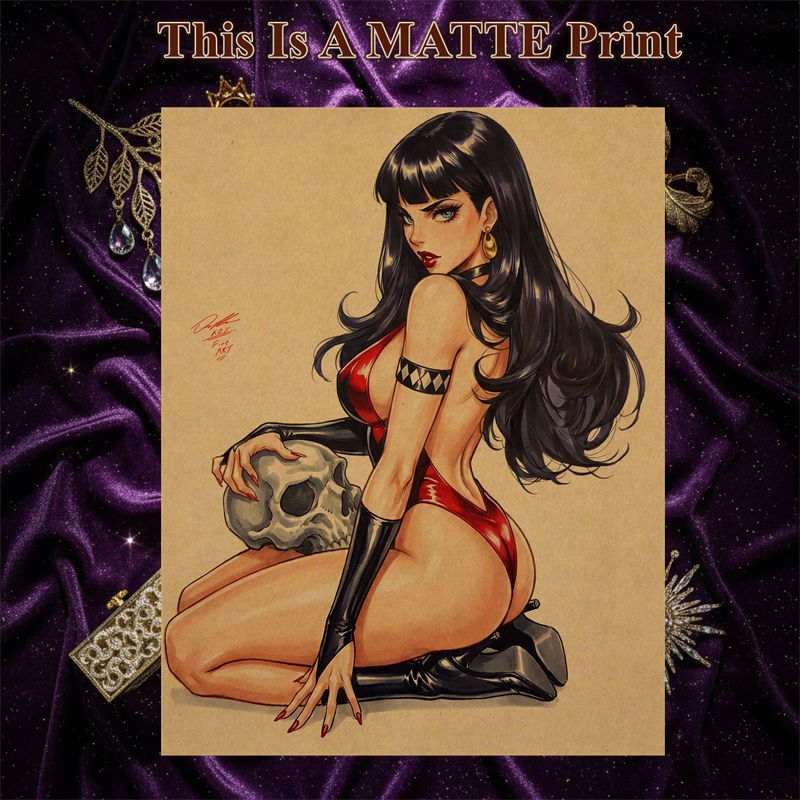 Vampirella Art Illustration Hard Signed 8.5x11in Fine Art PRINT