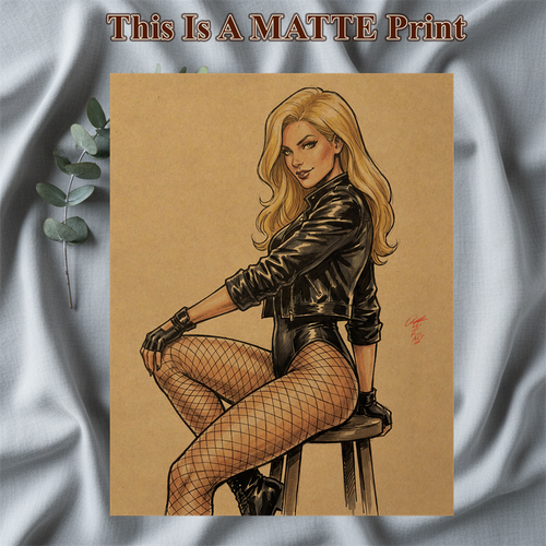 Black Canary Art Illustration Hard Signed 8.5x11in Fine Art PRINT
