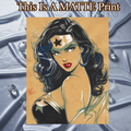 Wonder Woman Art Illustration Hard Signed 8.5x11in Fine Art PRINT