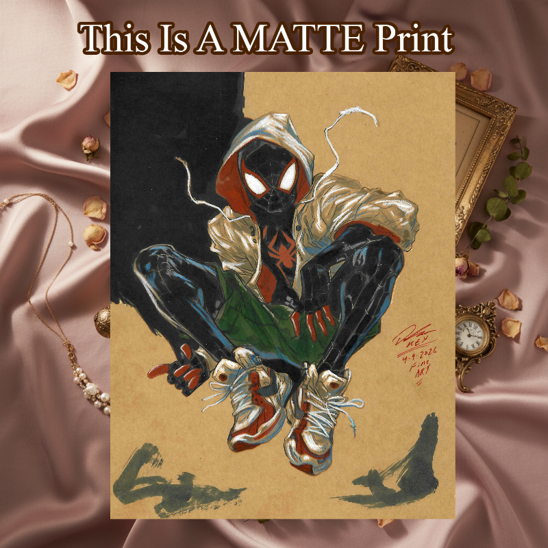 Miles Morales Art Illustration Hard Signed 8.5x11in Fine Art PRINT