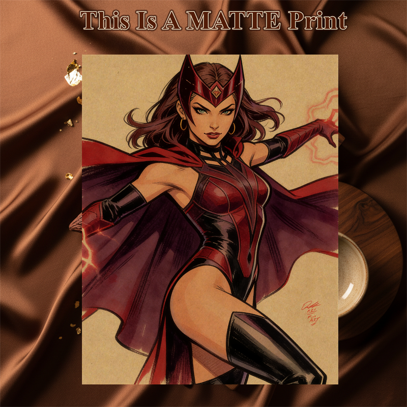Scarlet Witch Art Illustration Hard Signed 8.5x11in Fine Art PRINT