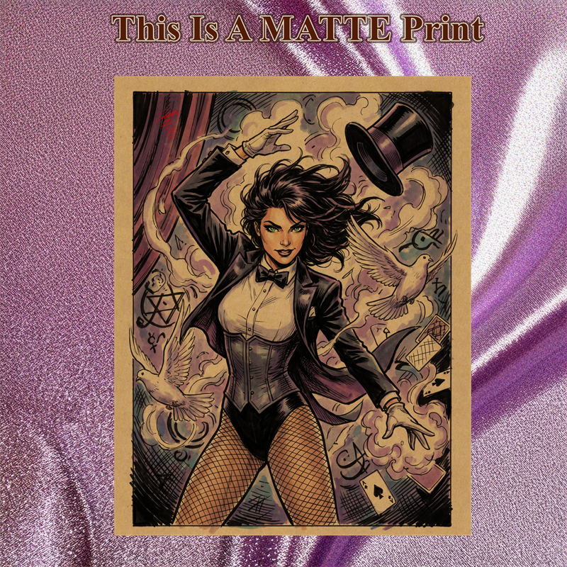 Zatanna Art Illustration Hard Signed 8.5x11in Fine Art PRINT