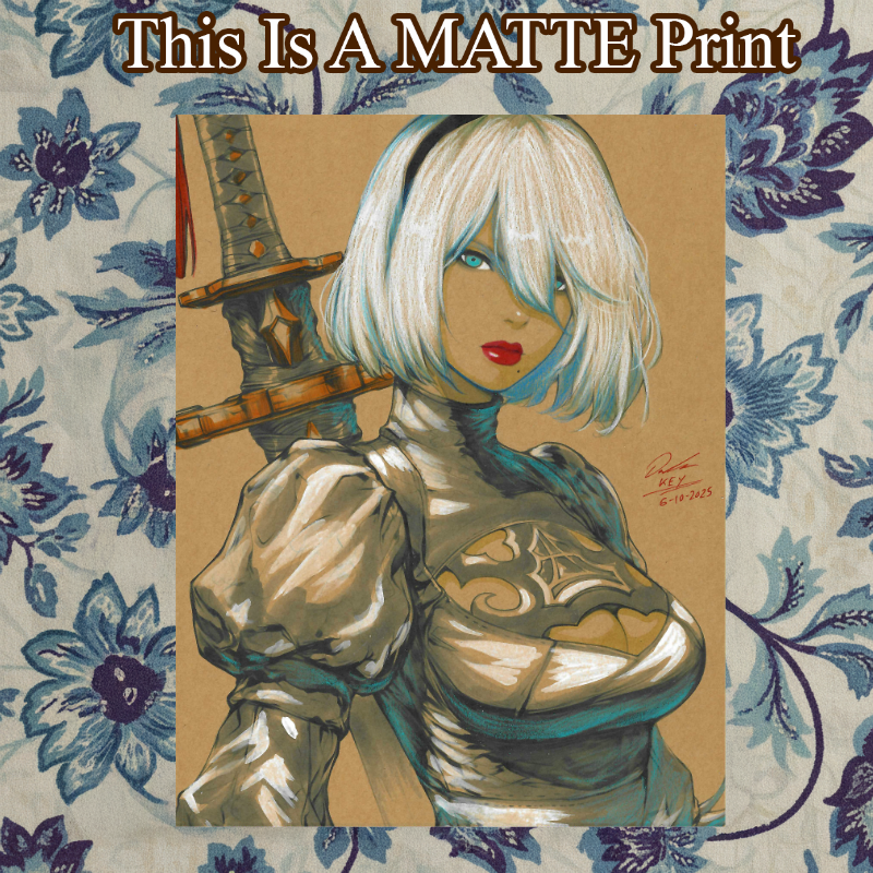 Nier Automata Type B Art Illustration Hard Signed 8.5x11in Fine Art PRINT