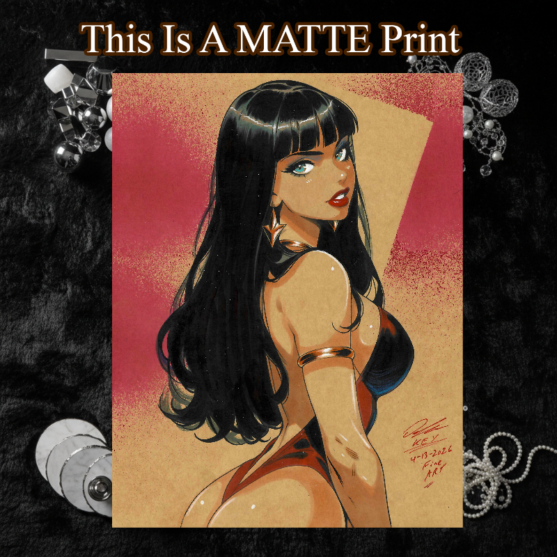 Vampirella Art Illustration Hard Signed 8.5x11in Fine Art PRINT