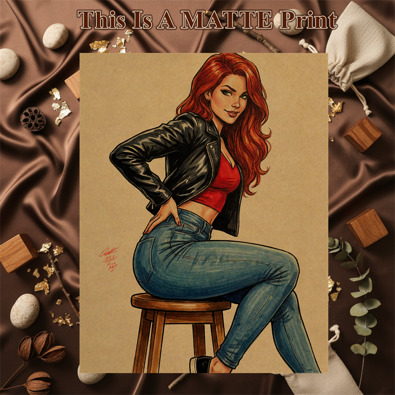 Mary Jane Art Illustration Hard Signed 8.5x11in Fine Art PRINT