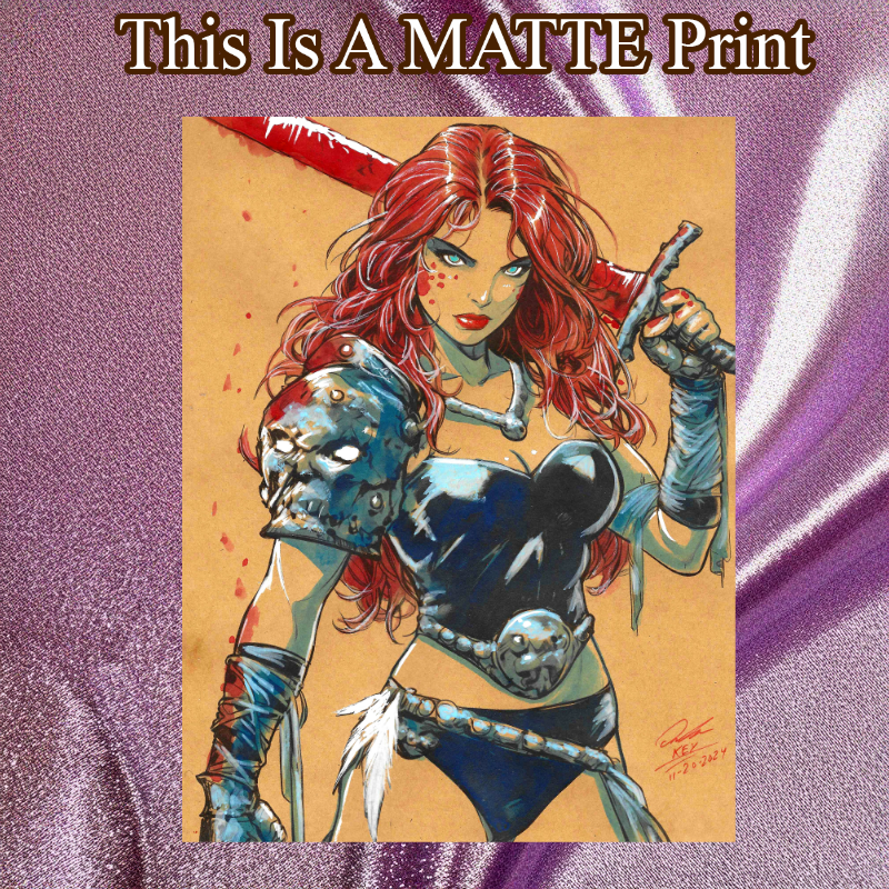 Red Sonja Art Illustration Hard Signed 8.5x11in Fine Art PRINT