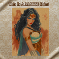 Wonder Woman Art Illustration Hard Signed 8.5x11in Fine Art PRINT