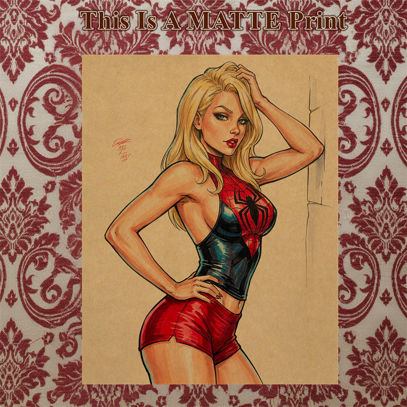 Spider Girl Art Illustration Hard Signed 8.5x11in Fine Art PRINT