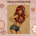 Mary Jane Art Illustration Hard Signed 8.5x11in Fine Art PRINT