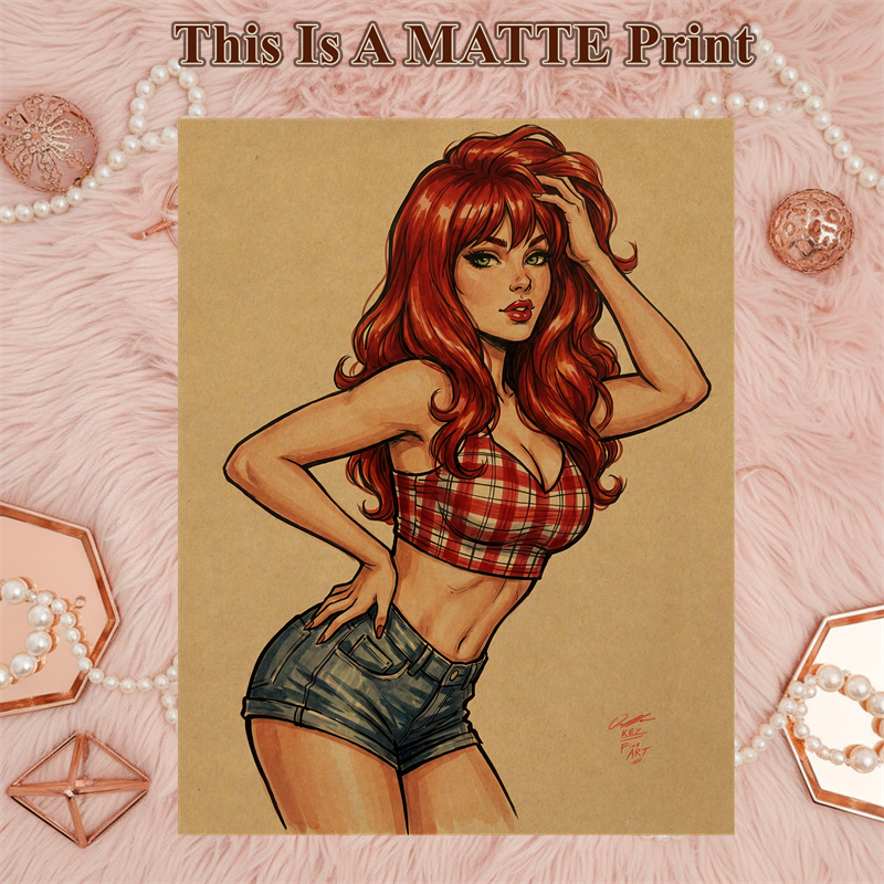 Mary Jane Art Illustration Hard Signed 8.5x11in Fine Art PRINT