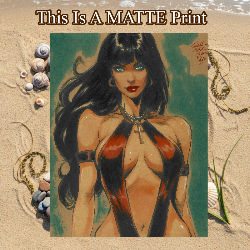 Vampirella Art Illustration Hard Signed 8.5x11in Fine Art PRINT