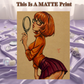 Velma Dinkley Art Illustration Hard Signed 8.5x11in Fine Art PRINT
