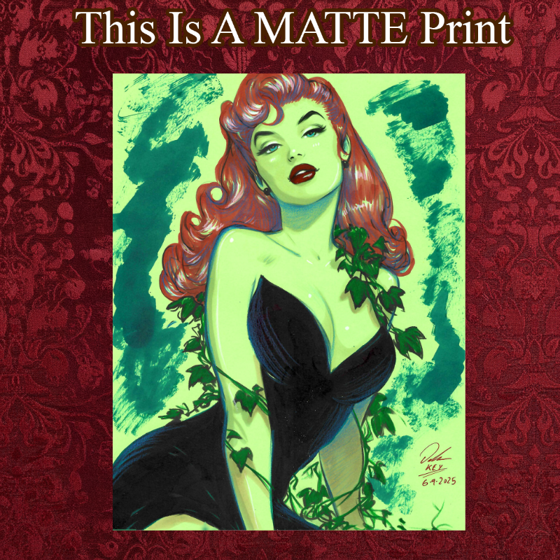 Poison Ivy Art Illustration Hard Signed 8.5x11in Fine Art PRINT