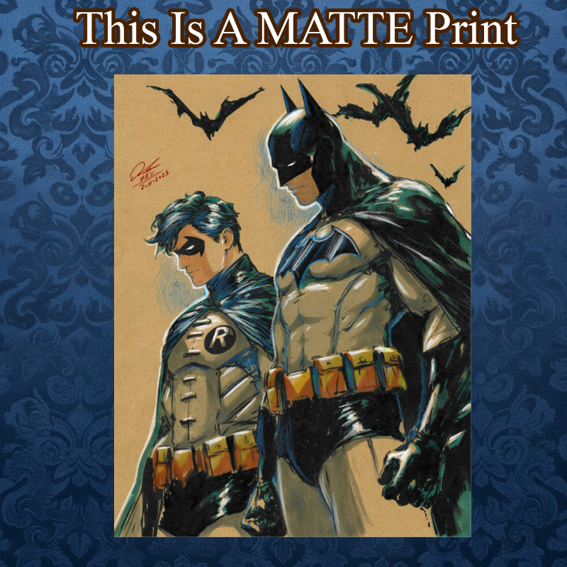 Batman Art Illustration Hard Signed 8.5x11in Fine Art PRINT