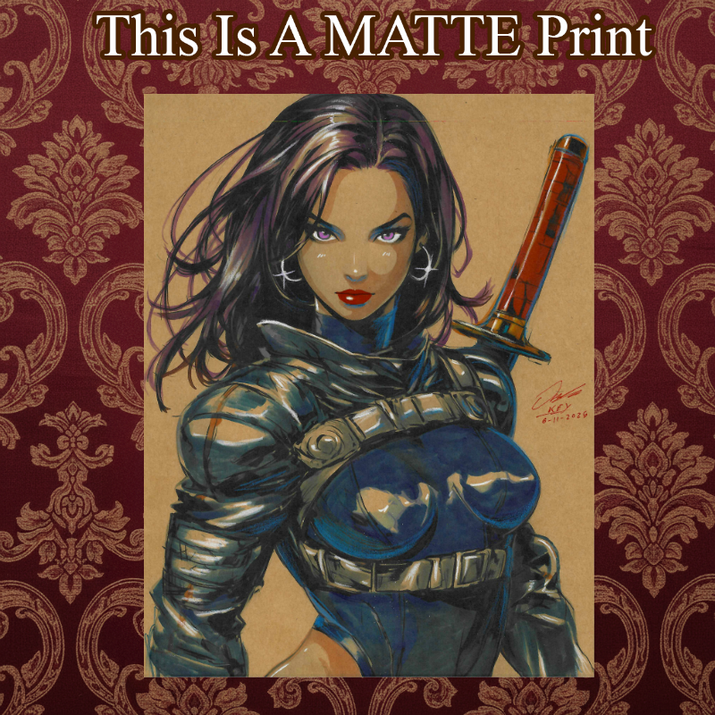 Psylocke Art Illustration Hard Signed 8.5x11in Fine Art PRINT