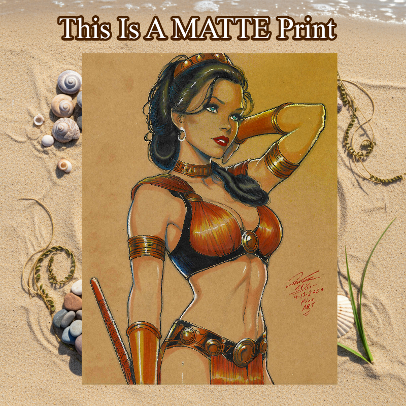Princess Leia Art Illustration Hard Signed 8.5x11in Fine Art PRINT
