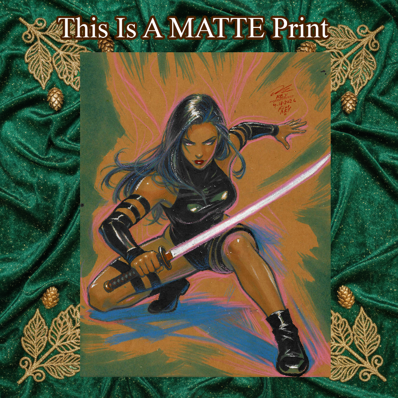 Psylocke Art Illustration Hard Signed 8.5x11in Fine Art PRINT