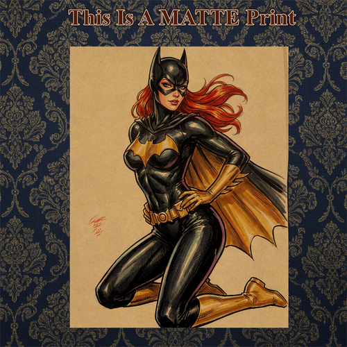 Batgirl Art Illustration Hard Signed 8.5x11in Fine Art PRINT