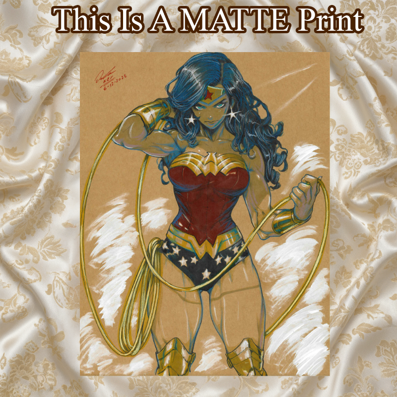 Wonder Woman Art Illustration Hard Signed 8.5x11in Fine Art PRINT