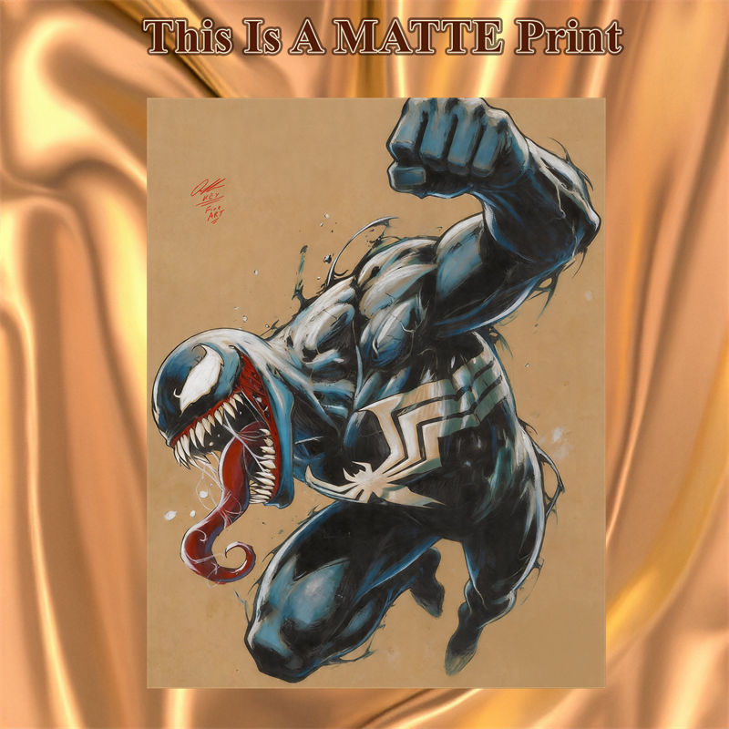 Venom Art Illustration Hard Signed 8.5x11in Fine Art PRINT