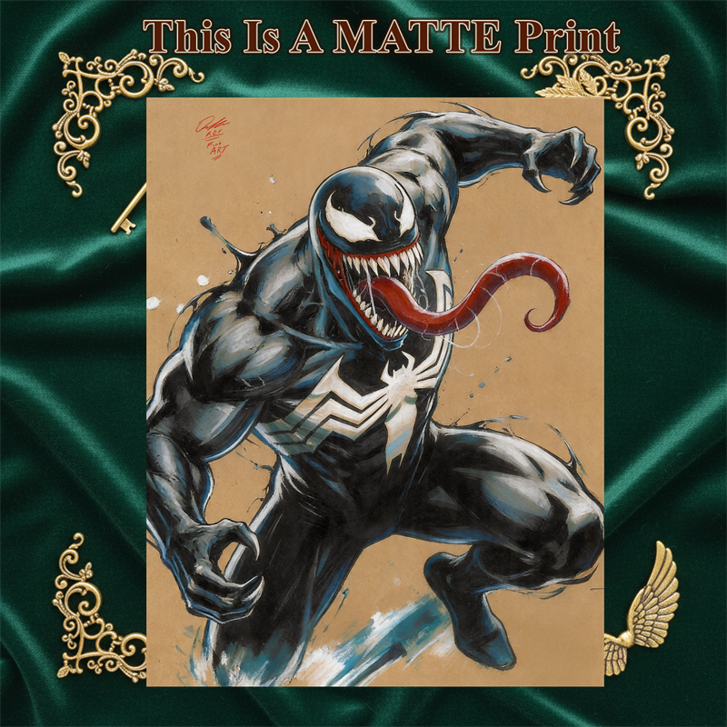 Venom Art Illustration Hard Signed 8.5x11in Fine Art PRINT